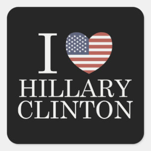 I Love Hillary Clinton Square Sticker