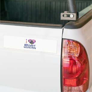 I Love Hillary Heart Art Bumper Sticker