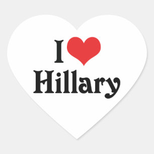 I Love Hillary Heart Sticker