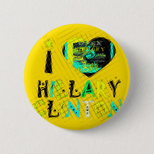 I Love Hillary USA Art Print 6 Cm Round Badge