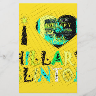 I Love Hillary USA Art Print Stationery