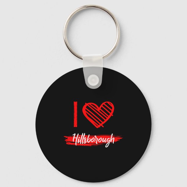 I Love Hillsborough I Heart Hillsborough  Key Ring (Front)