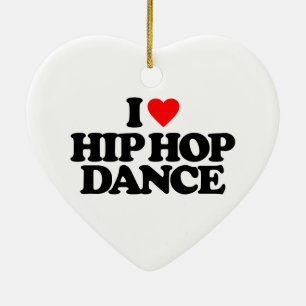 I LOVE HIP HOP DANCE CERAMIC TREE DECORATION