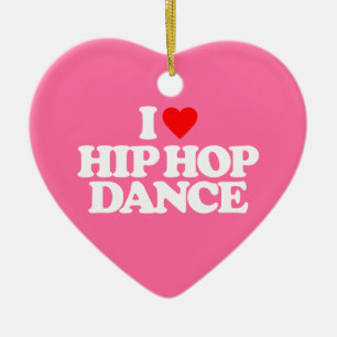 I LOVE HIP HOP DANCE CERAMIC TREE DECORATION