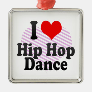 I love Hip Hop Dance Metal Tree Decoration