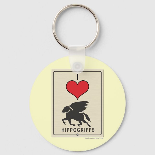 I Love HIppogriffs Key Ring (Front)