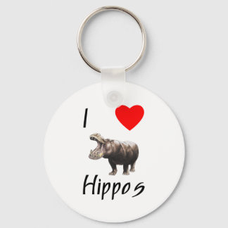 I Love Hippos (2) Key Ring