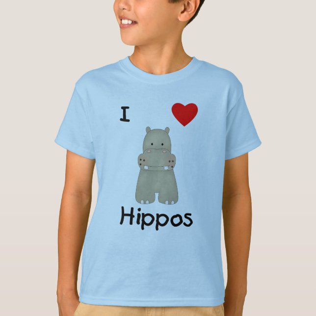 I Love Hippos (3) T-Shirt (Front)