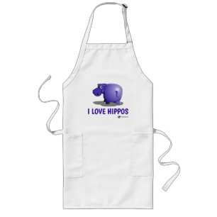 I Love Hippos Apron