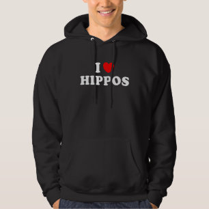 I Love Hippos - Hippopotamus Cute Funny Fan Zoo An Hoodie