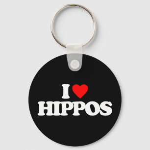 I LOVE HIPPOS KEY RING