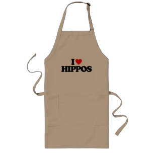 I LOVE HIPPOS LONG APRON