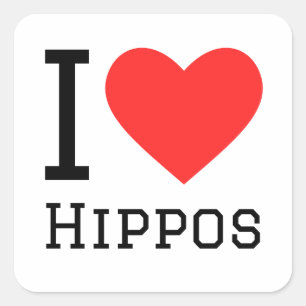 I love hippos square sticker