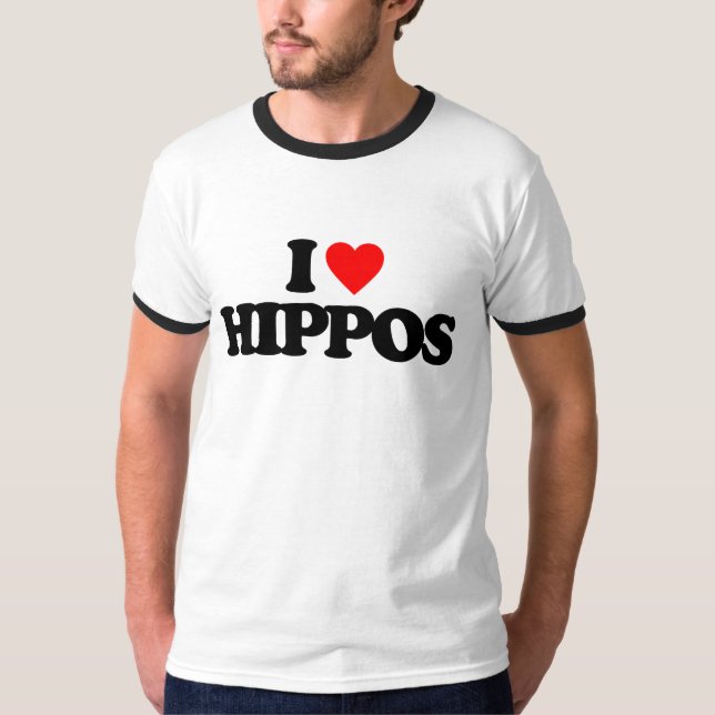I LOVE HIPPOS T-Shirt (Front)