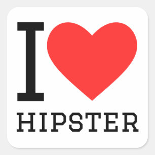 I love hipster square sticker