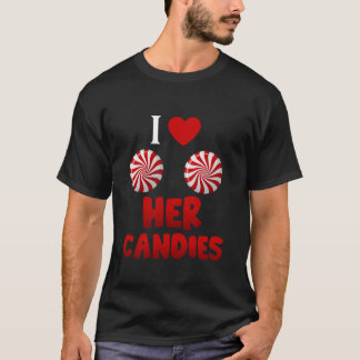 I Love His Candy Cane I Like Her Candies Matching  T-Shirt