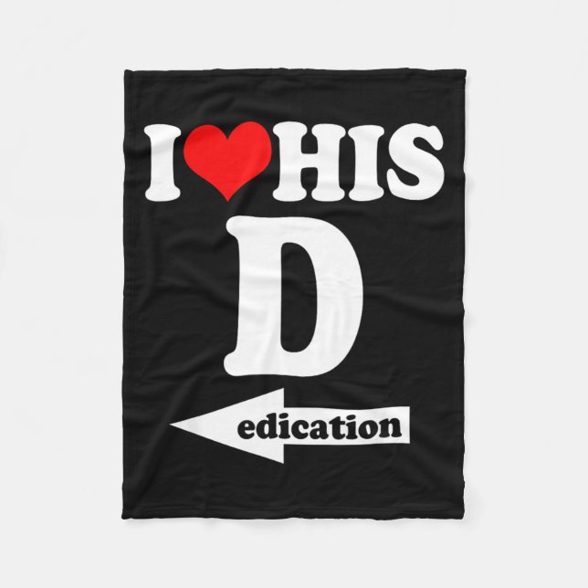 I Love His Dedication Funny Valentine's Day Couple Fleece Blanket (Front)