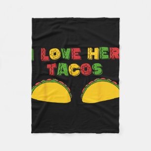 I Love His Jalapeno I Love Her Tacos Funny Cinco D Fleece Blanket