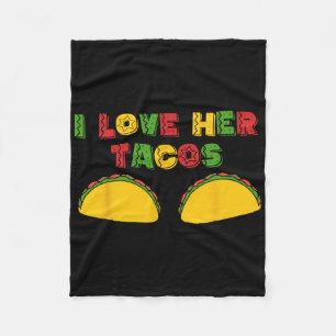 I Love His Jalapeno I Love Her Tacos Funny Cinco D Fleece Blanket