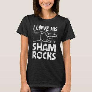 I Love His Shamrocks Womens Matching St Patricks T-Shirt