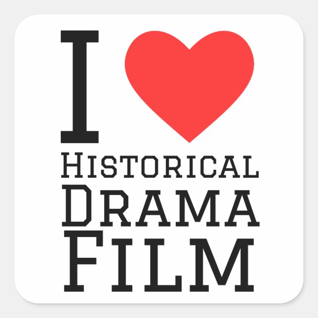 I love historical drama film square sticker (Front)