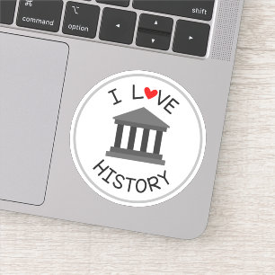I Love History School Die Cut Sticker Decal