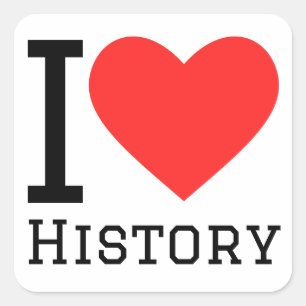 I love history square sticker