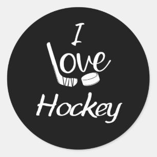 I Love Hockey Classic Round Sticker