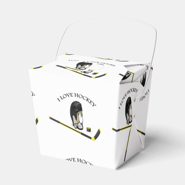 I Love hockey custom design with stick and helmet Favour Box (Front Side)