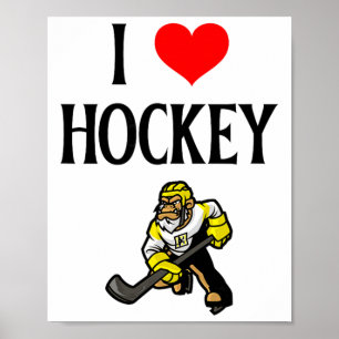 I Love Hockey I Heart Hockey Funny Ice Hockey Love Poster
