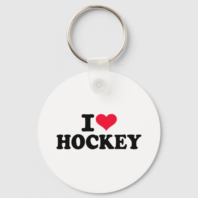 I love Hockey Key Ring (Front)