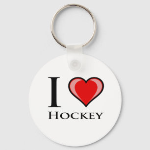 I Love Hockey Key Ring
