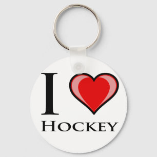 I Love Hockey Key Ring