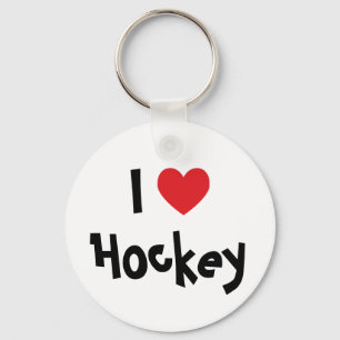 I Love Hockey Key Ring