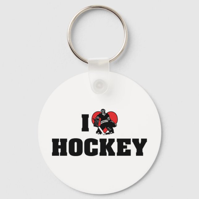 I Love Hockey Keychain (Front)