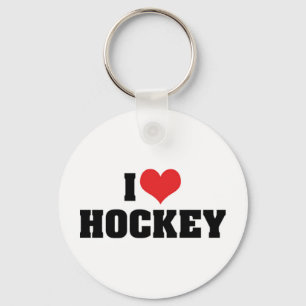 I Love Hockey Keychain