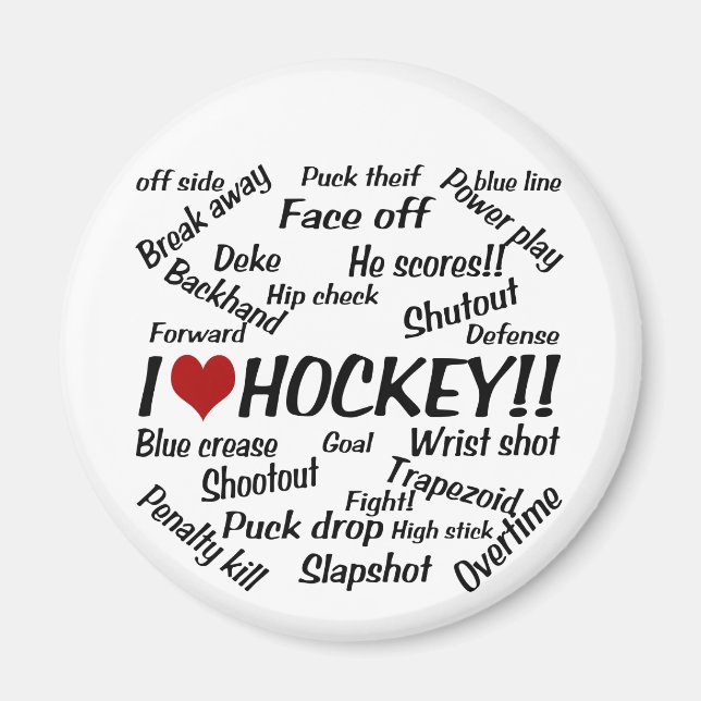 I Love Hockey Magnet (Front)