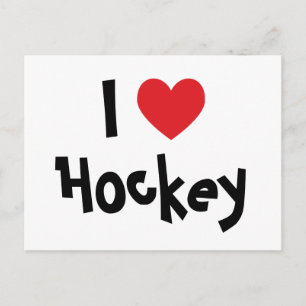 I Love Hockey Postcard