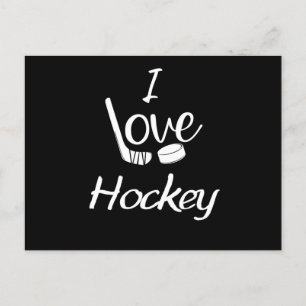 I Love Hockey Postcard