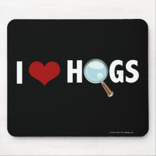 I Love Hogs Red/White Mouse Mat