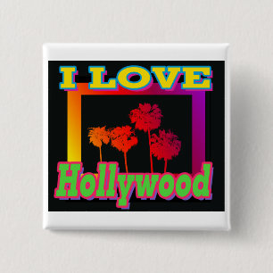 I LOVE Hollywood Palm Trees in the Box Button