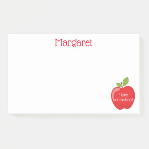 I love homeschool red apple post-it notes