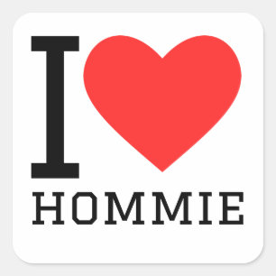 I love hommies square sticker