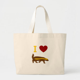 I Love Honey Badger Large Tote Bag