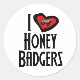 I Love Honey Badgers Classic Round Sticker