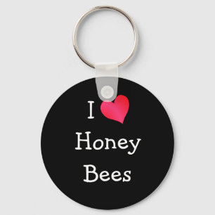 I Love Honey Bees Key Ring