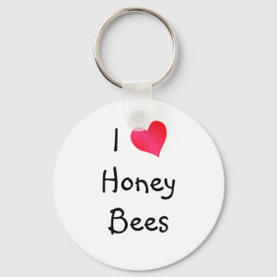 I Love Honey Bees Key Ring