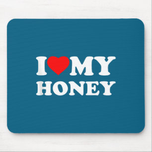 I Love Honey Heart Family Grandma Tank Mouse Mat