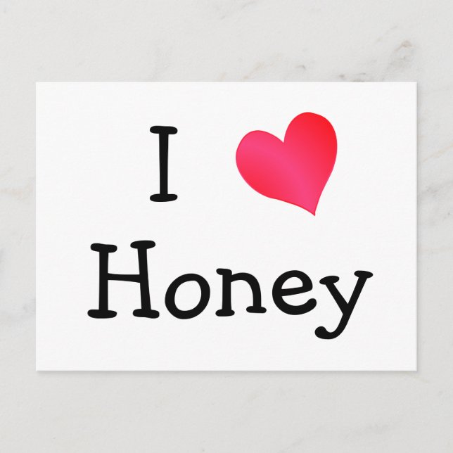 I Love Honey Postcard (Front)