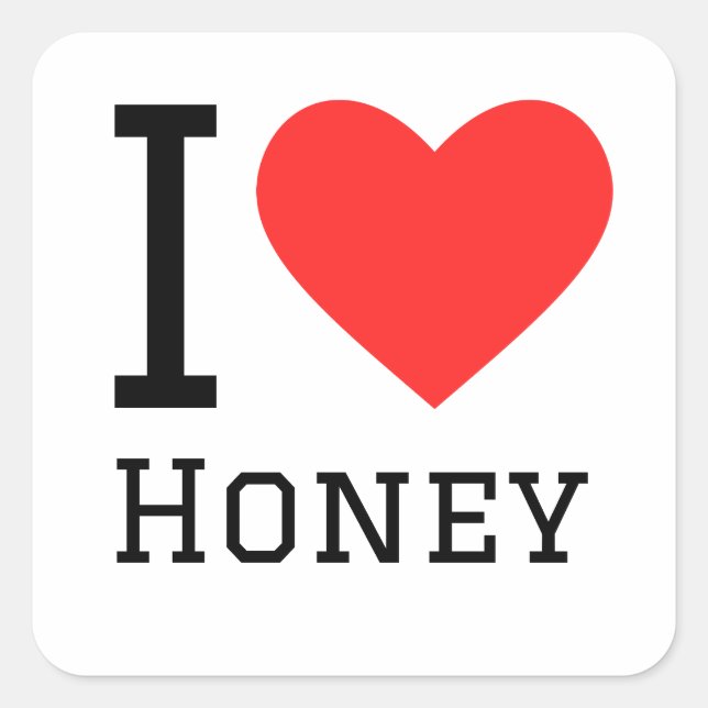 I love honey  square sticker (Front)